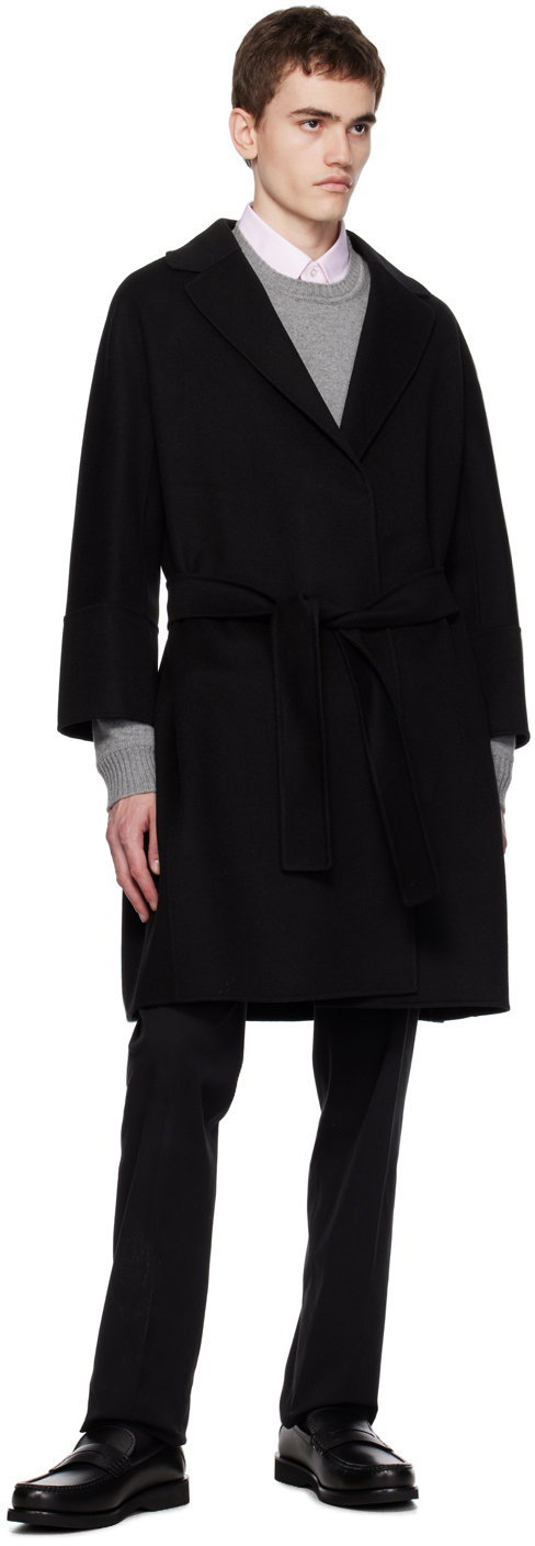 Max Mara Black Arona Coat In 013 Black