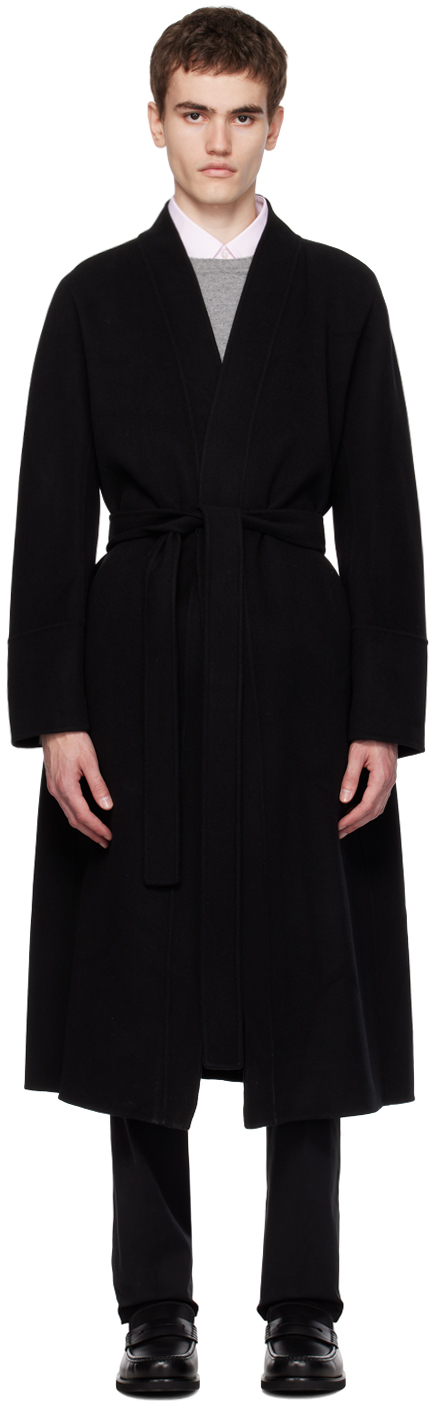 Max Mara Black Calla Coat In 013 Black
