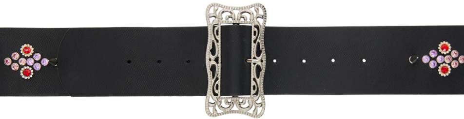 Black Rhinestone Rivet Belt