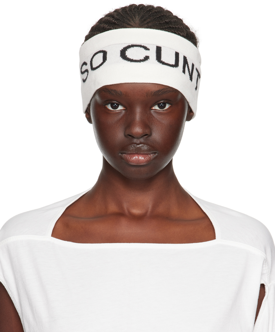 Rick Owens DRKSHDW: オフホワイト So Cunt ヘアバンド | SSENSE 日本