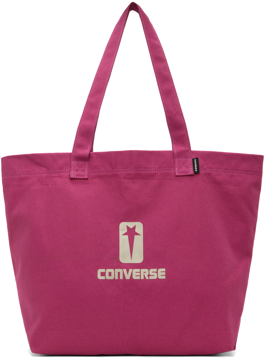 Shop Rick Owens Drkshdw Pink Converse Edition Logo Tote In 13 Hot Pink