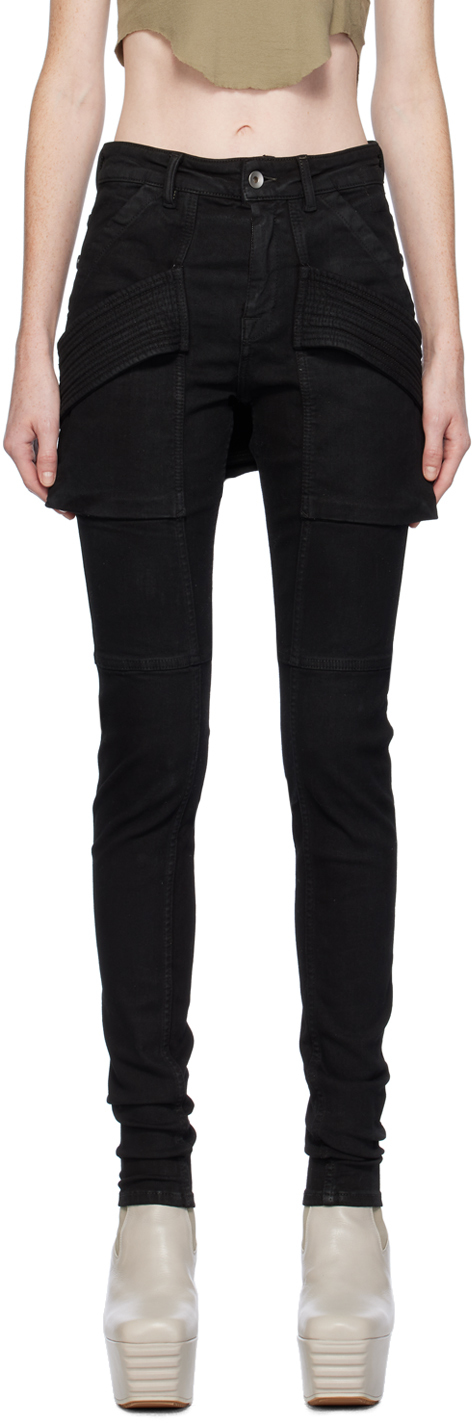 RICK OWENS DRKSHDW BLACK CREATCH JEANS