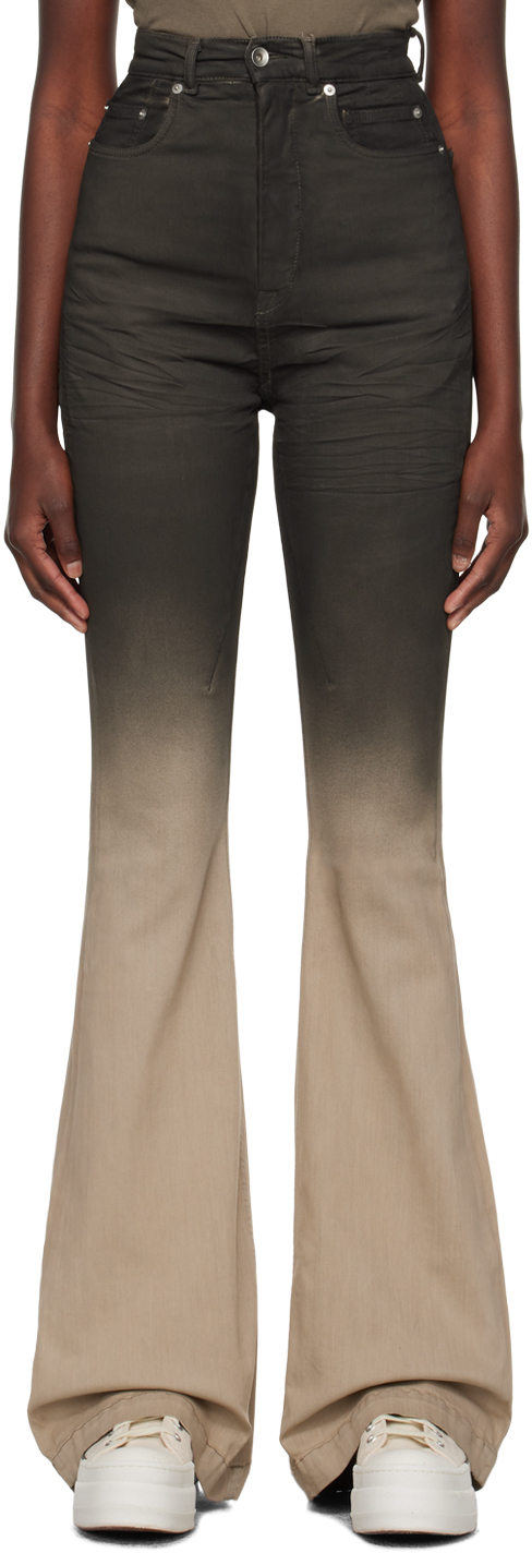 Rick Owens Drkshdw Creatch Gradient-effect Skinny Jeans In 19d Black/pearl Degr