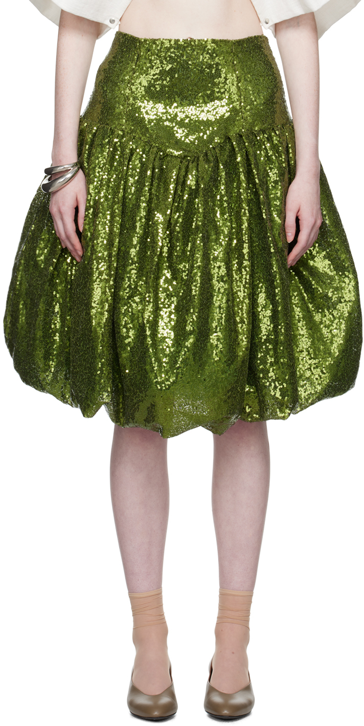Nicklas Skovgaard Green Skirt#64 Midi Skirt In Dark Green