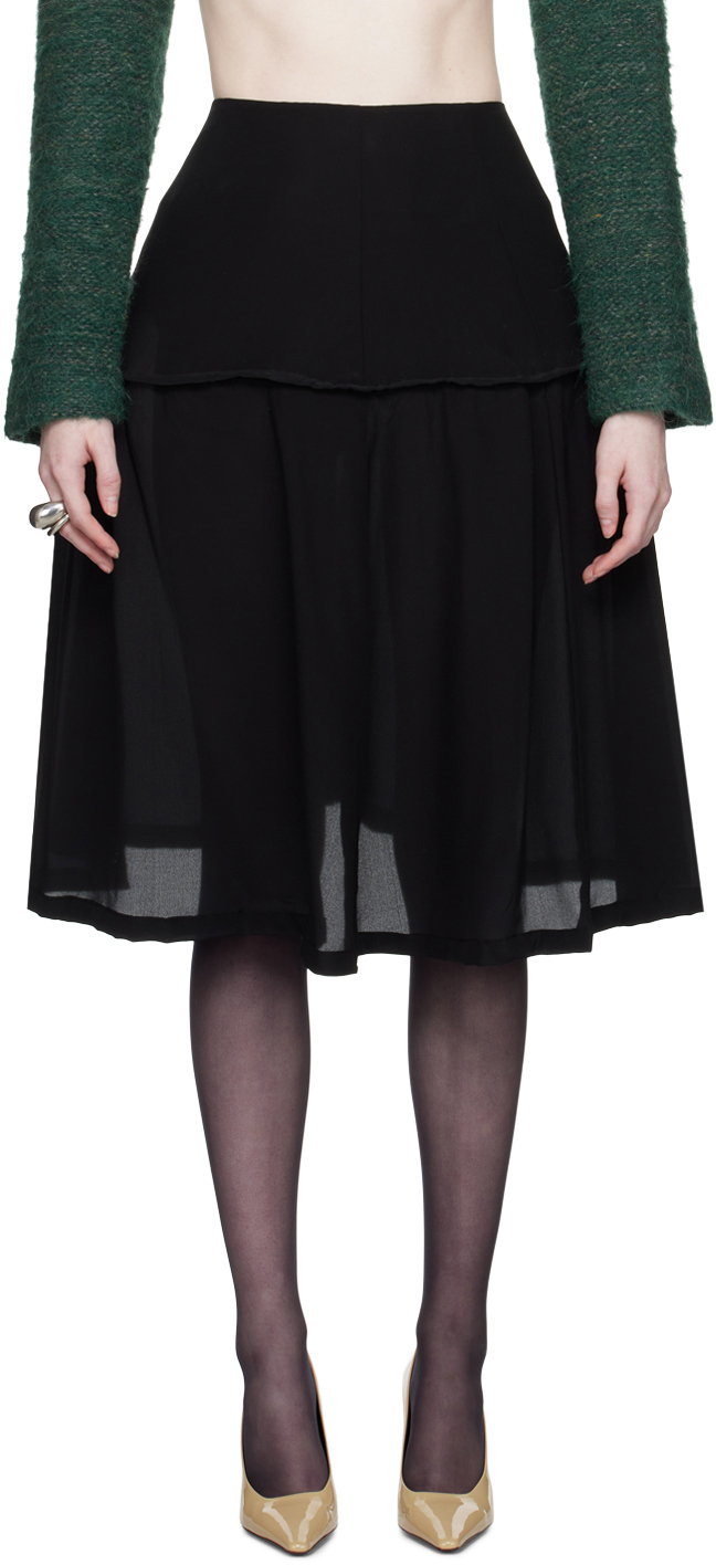 Black Skirt#62 Midi Skirt