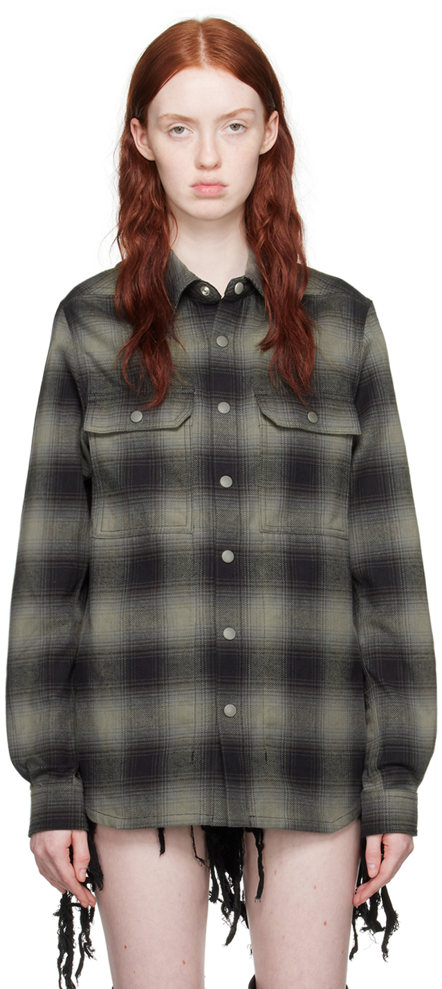 Black & Gray Check Jacket by Rick Owens DRKSHDW on Sale