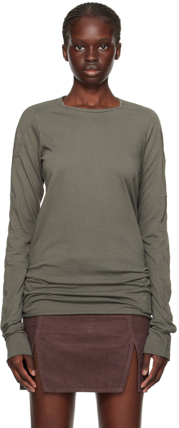 Blue Scarification Long Sleeve T-Shirt by Rick Owens DRKSHDW on Sale