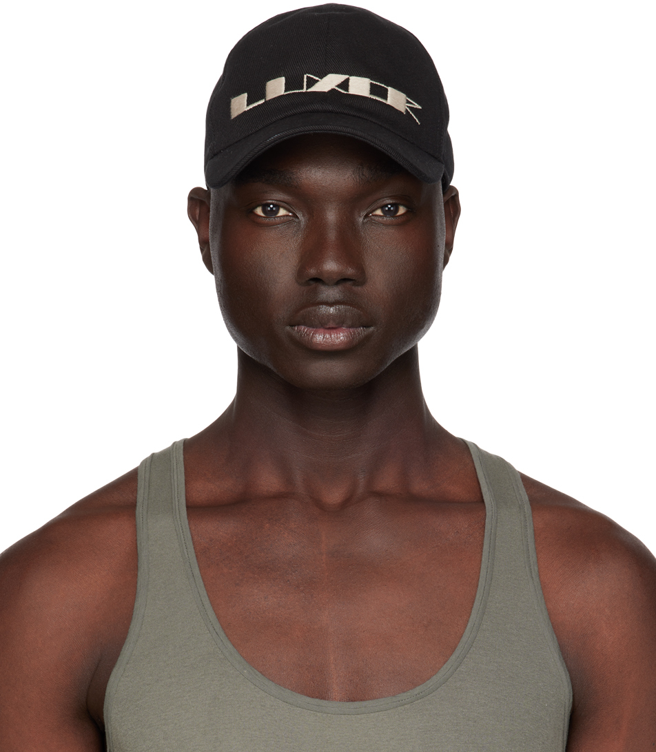 Rick Owens Drkshdw Embroidered Cotton Baseball Cap In 0908 Black/pearl