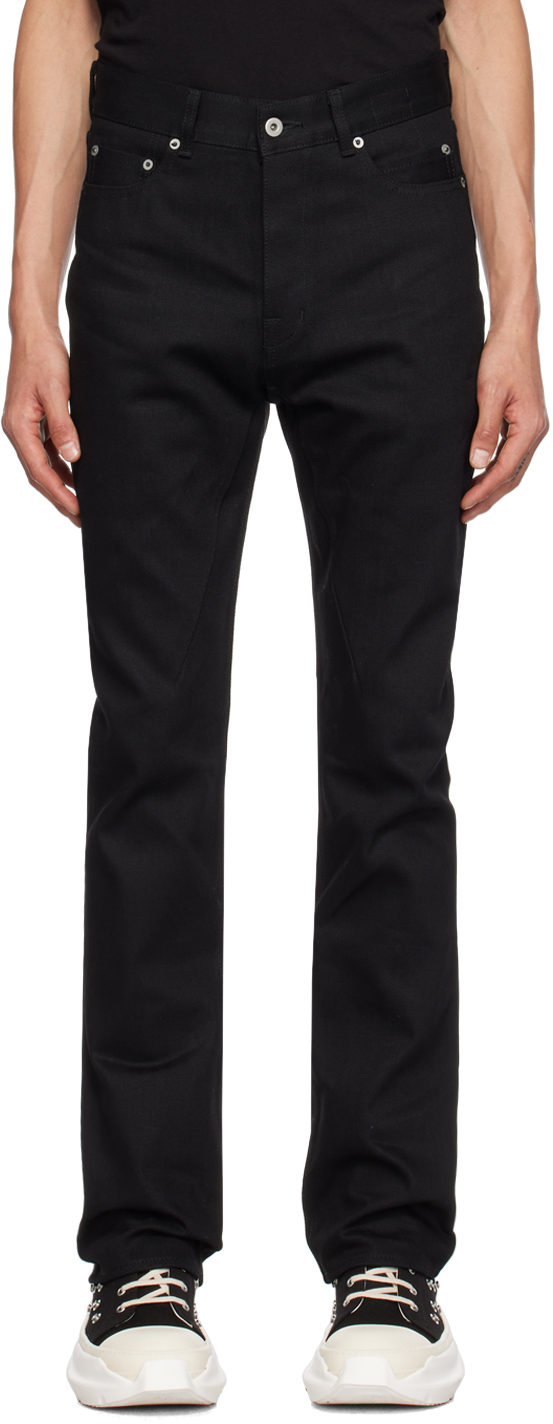 Black Jim Cut Jeans by Rick Owens DRKSHDW on Sale