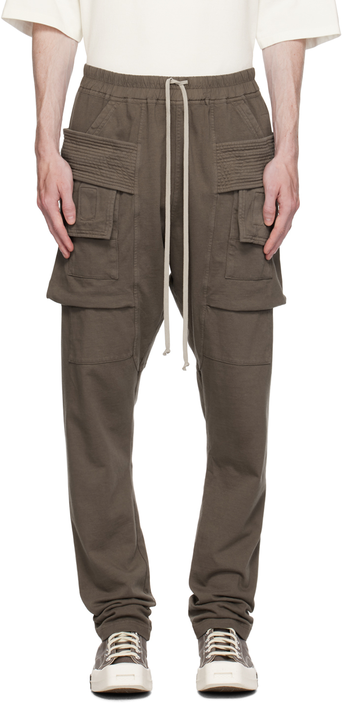Rick Owens Drkshdw Grey Creatch Cargo Trousers In Brown