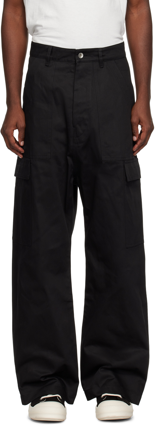 Black Pocket Cargo Pants by Rick Owens DRKSHDW on Sale
