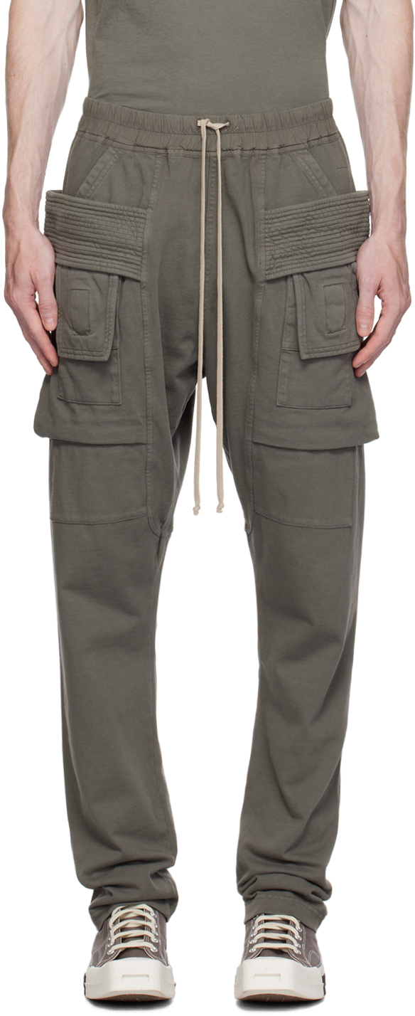 Rick Owens Drkshdw Grey Creatch Cargo Trousers In Green