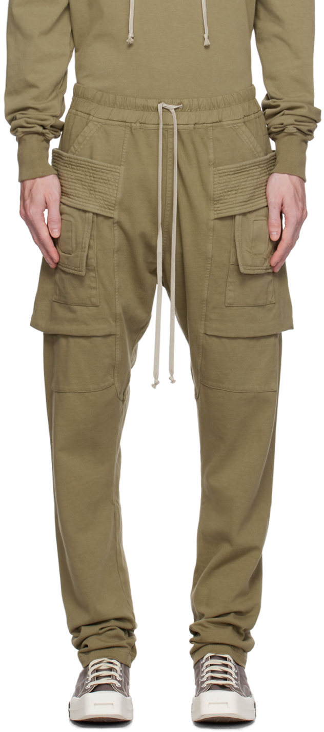 Rick Owens Drkshdw Green Creatch Cargo Trousers In 25 Pale Green