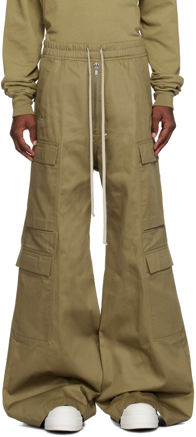 Rick Owens DRKSHDW: Khaki Double Jumbo Belas Cargo Pants | SSENSE