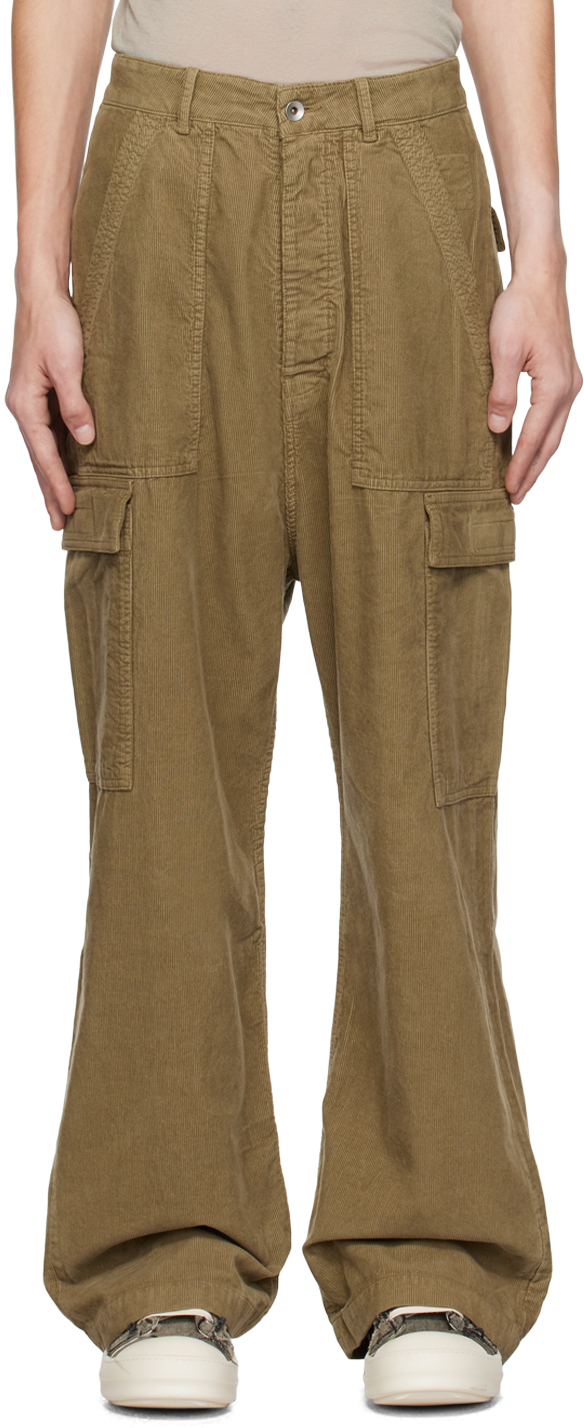 Rick Owens Drkshdw Green Four-pocket Cargo Trousers In 25 Pale Green