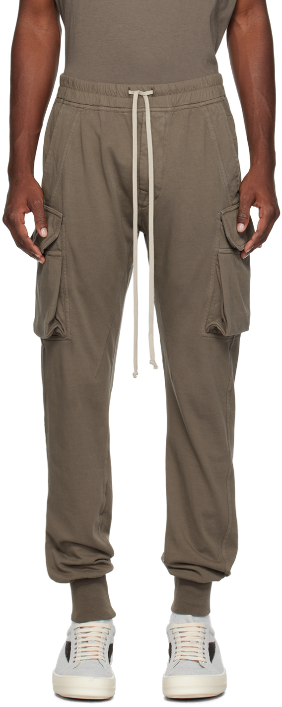 Rick Owens Drkshdw Grey Mastodon Cut Cargo Trousers In 34 Dust