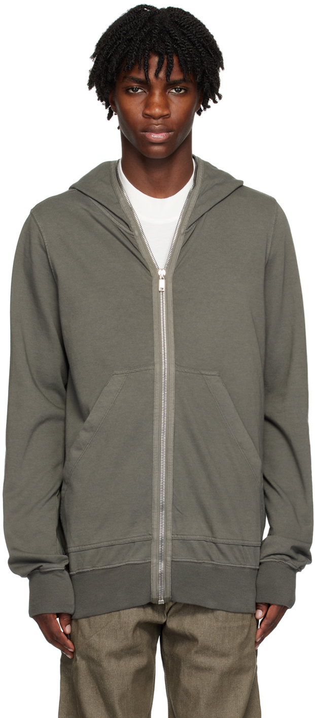 Rick Owens DRKSHDW: Gray Garment-Dyed Hoodie | SSENSE