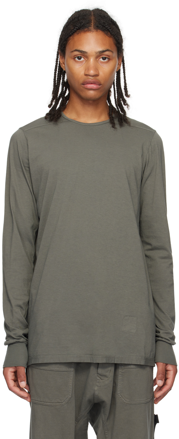 Rick Owens Drkshdw Gray Level Long Sleeve T-shirt In 96 Hustler