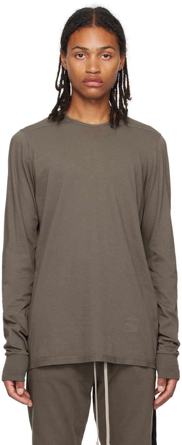 Rick Owens Drkshdw Gray Level Long Sleeve T-shirt In 34 Dust