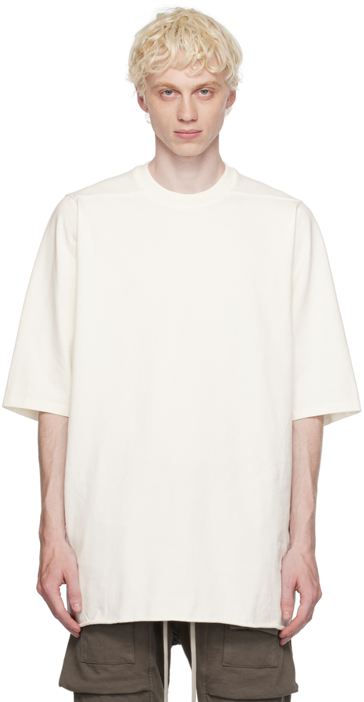 Rick Owens Drkshdw Off-white Jumbo T-shirt In 11 Milk