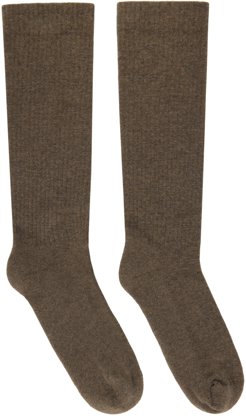 Shop Rick Owens Drkshdw Gray Luxor Socks In 3411 Dust/milk