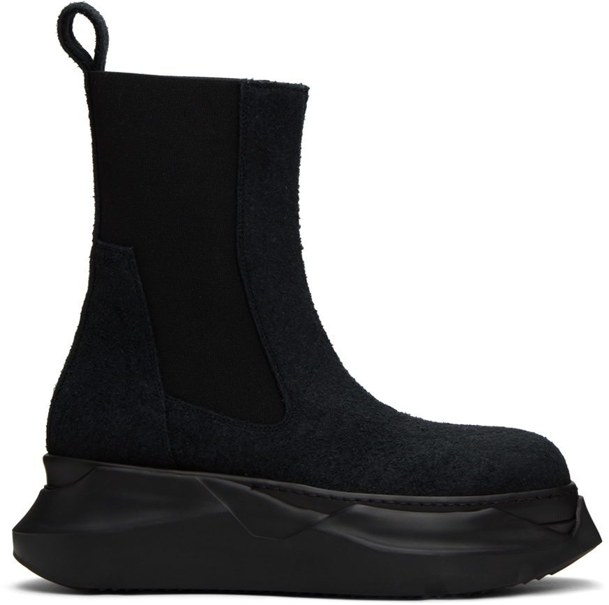 Black Beatle Abstract Boots by Rick Owens DRKSHDW on Sale