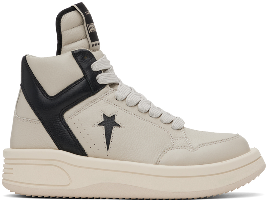 Rick Owens Drkshdw Gray Converse Edition Turbowpn Sneakers In 6109 Oyster / Black
