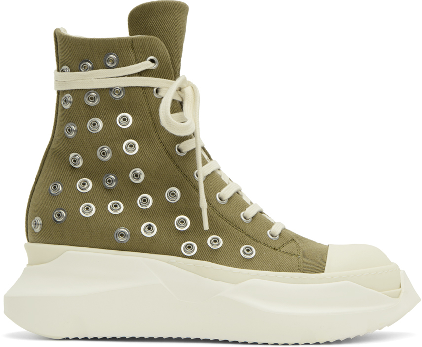 Rick Owens Drkshdw Green Abstract Trainers In 2511 Pale Green/milk