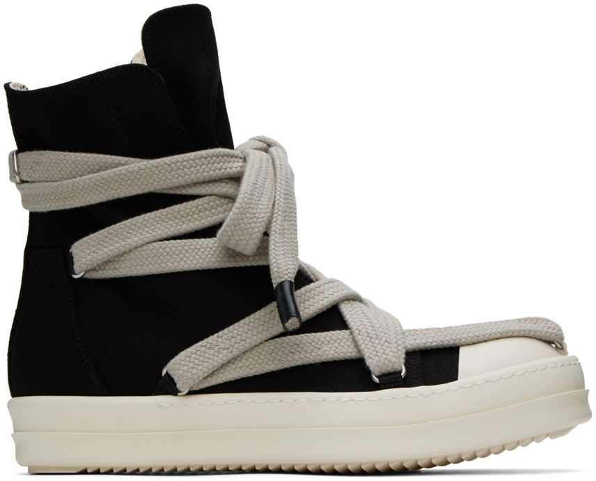 Rick Owens Drkshdw Black Hexa Sneakers In 9811 Black/pearl/mil