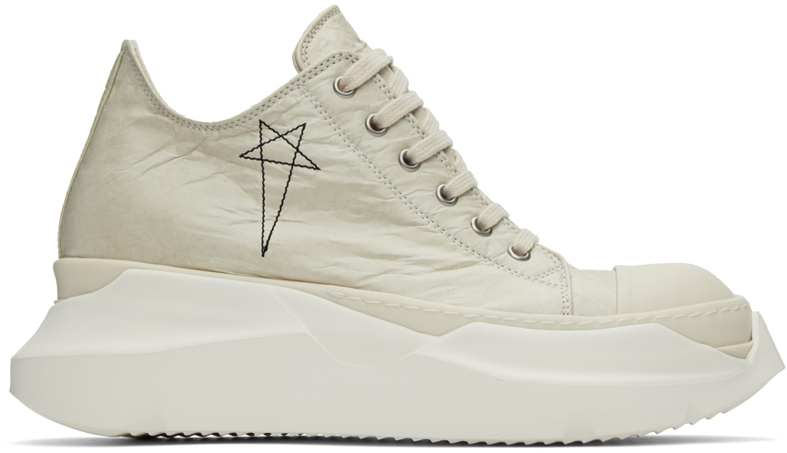 Rick Owens Drkshdw Off-white Abstract Low Sneakers In 31911 Dirty