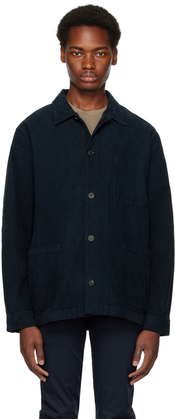 Navy Twin Pocket Jacket by Sunspel on Sale