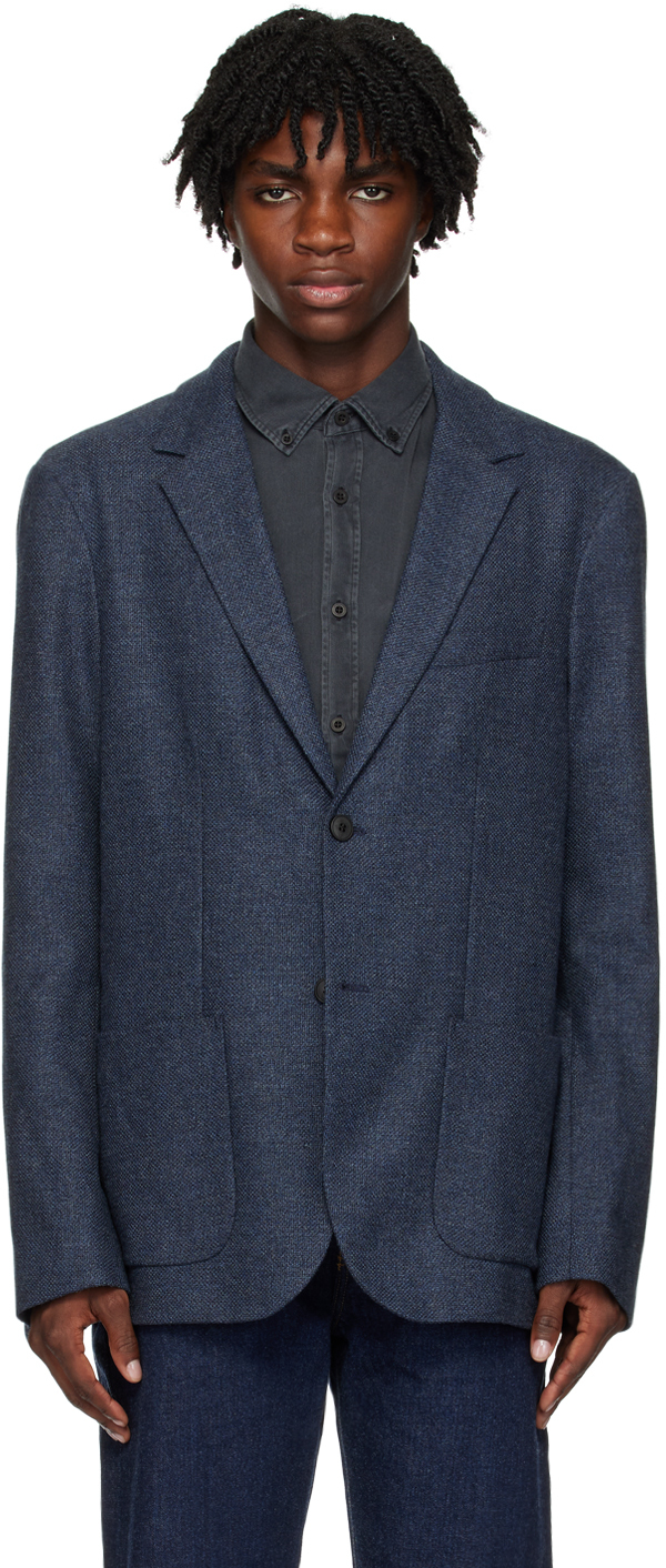 Blue deals textured blazer