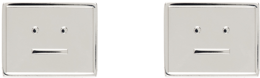 Acne Studios Silver Logo Earrings