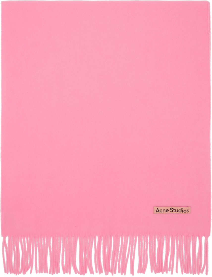 Acne Studios Pink Narrow Fringe Scarf