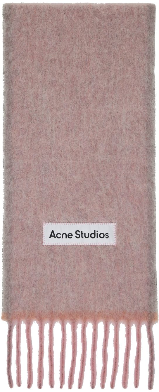 Acne Studios Pink Monogram Jacquard Scarf