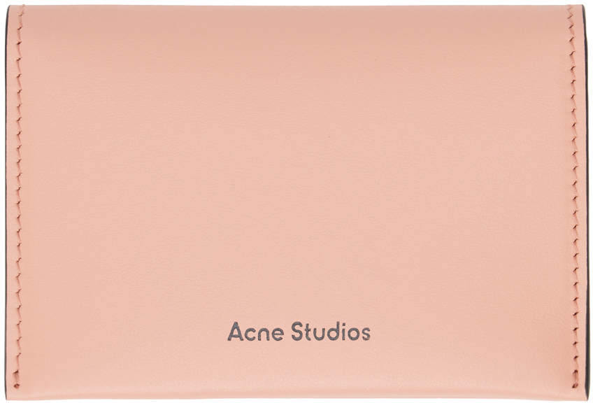 Acne Studios: ピンク フォールド カードケース | SSENSE 日本