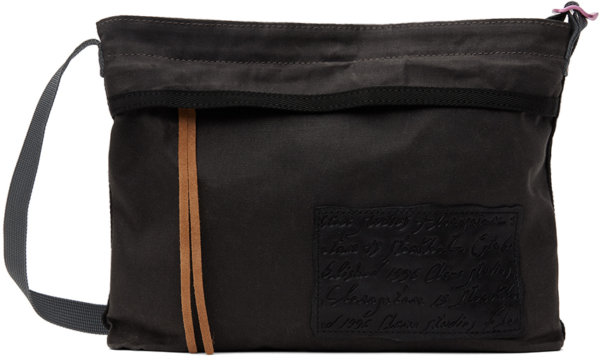 Acne Studios Gray Patch Shoulder Bag In Ama Grey/black