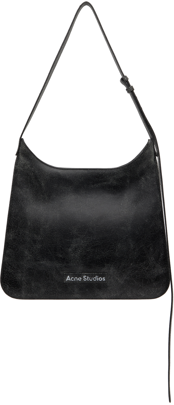 Acne Studios Plat Monogram Shoulder Bag In Black