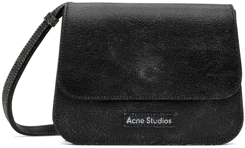 Shop Acne Studios Black Platt Crossbody Bag In 900 Black