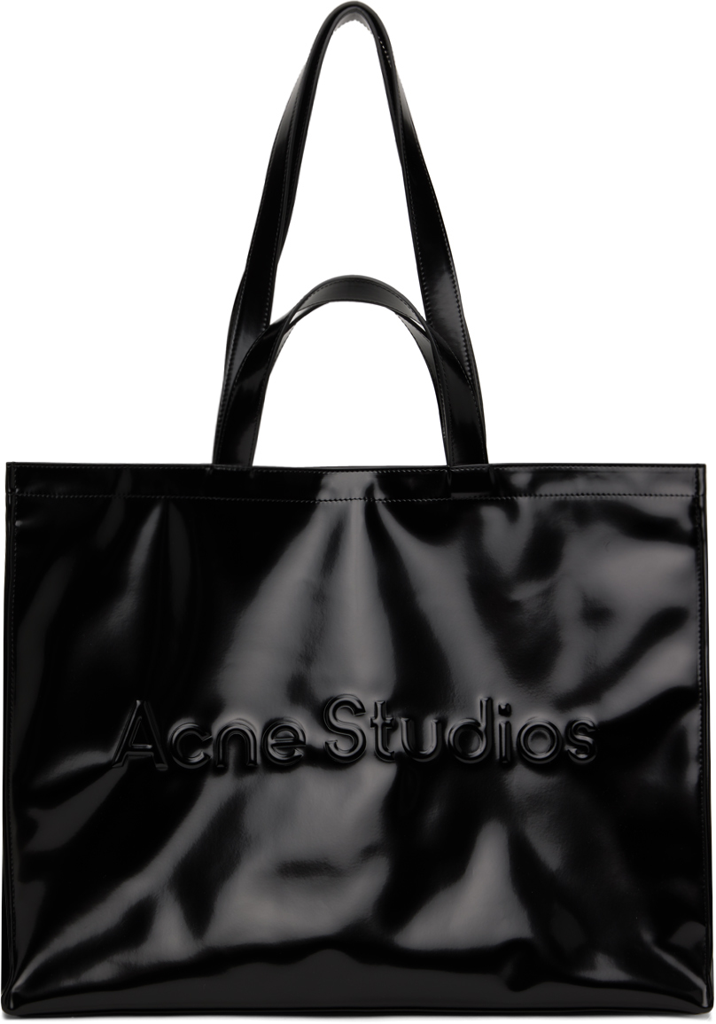 Acne Studios: Black Logo Tote | SSENSE UK