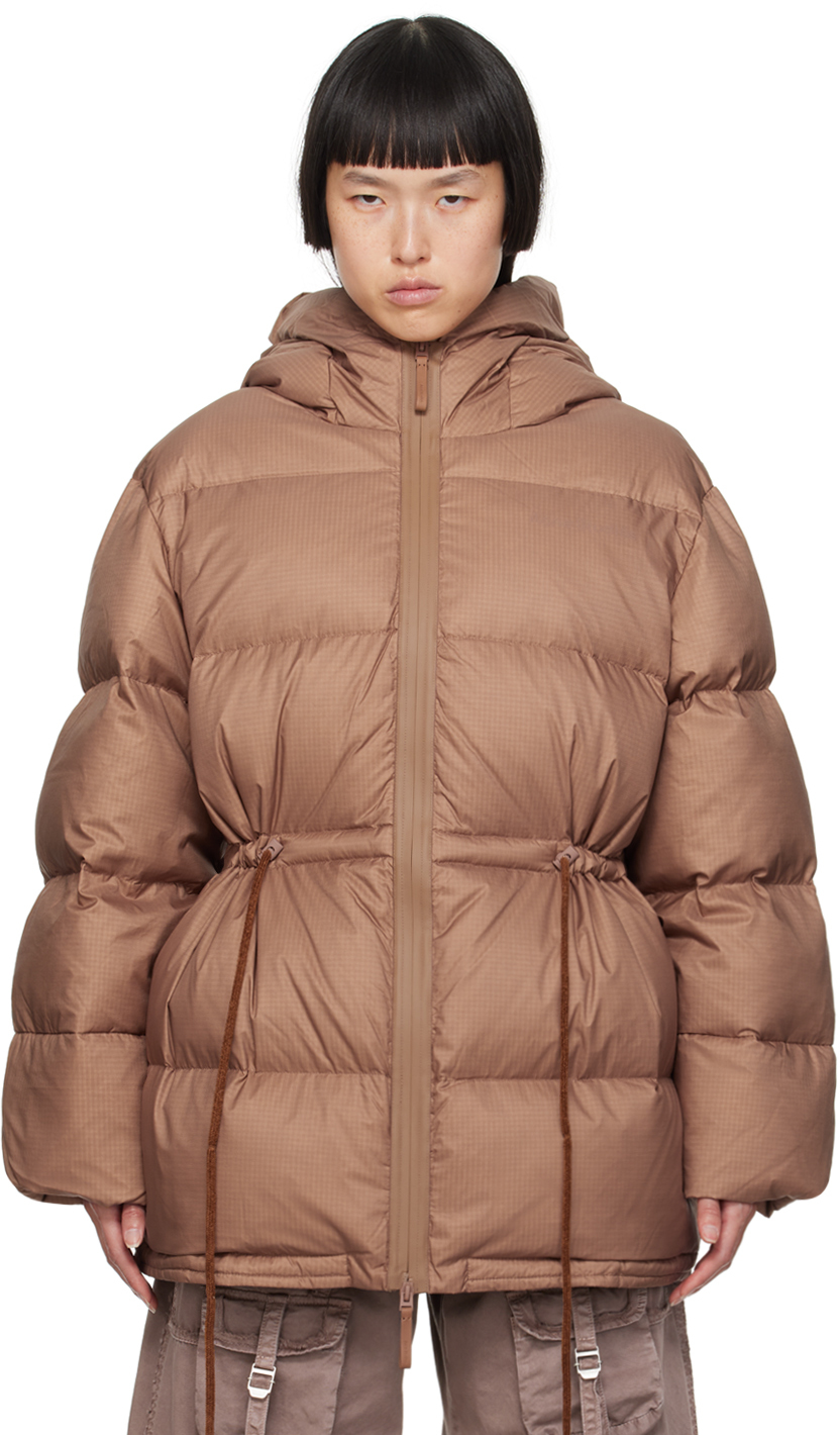 Acne Studios Orsa Recycled Nylon Ripstop Down Puffer Jacket In Toffee Brown