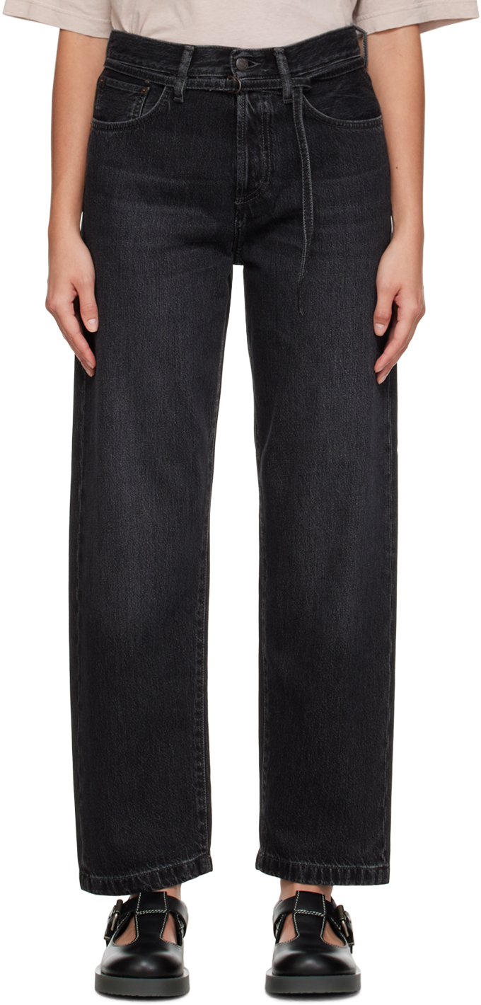 Acne Studios: Black Loose-Fit 1991 Toj Jeans | SSENSE Canada