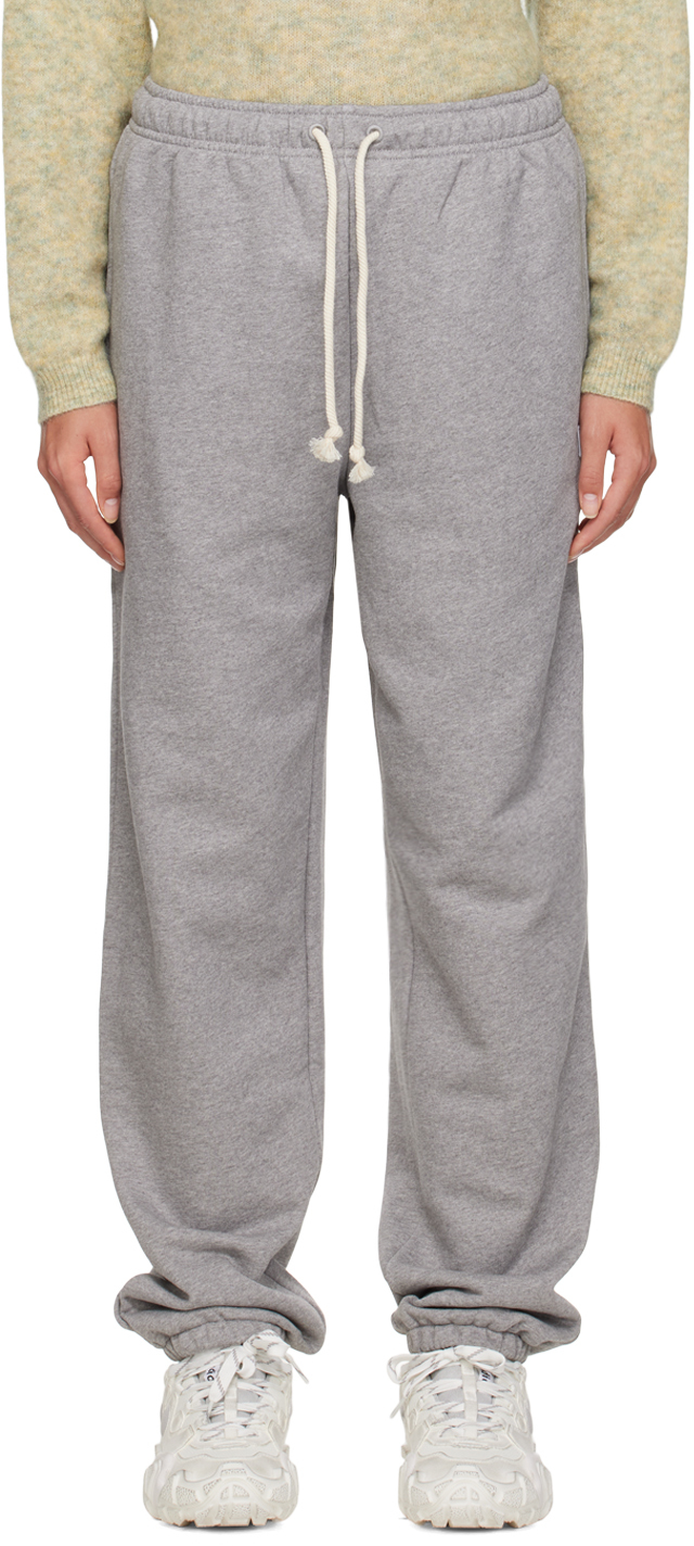 Acne Studios Grey Patch Lounge Trousers In Light Grey Melange