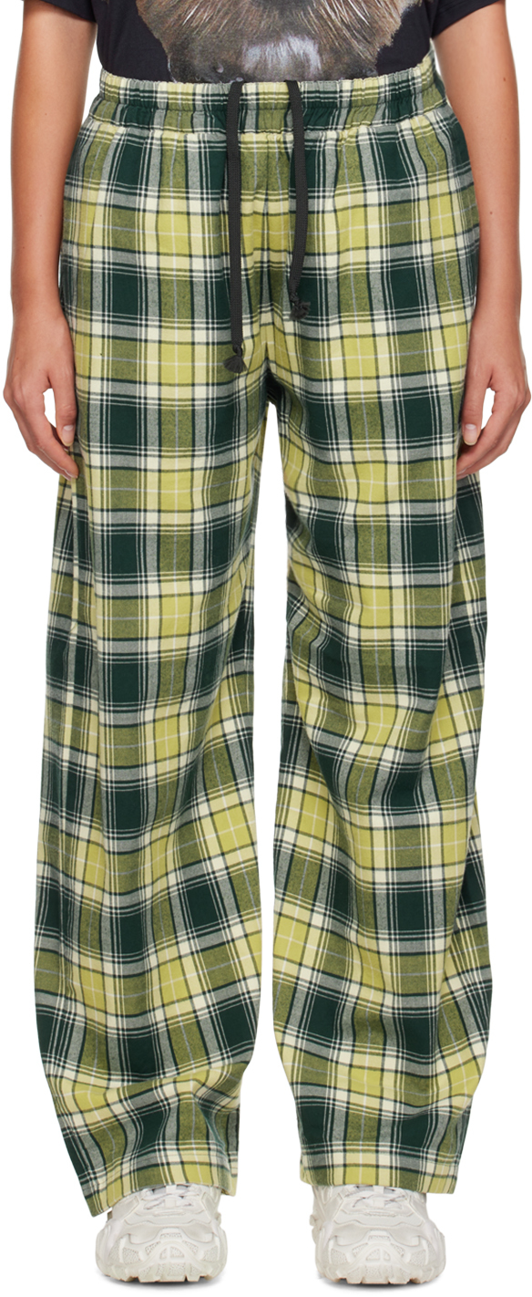 Womens Green Check Trousers - Dark Green, Dark Green from Topshop on 21  Buttons