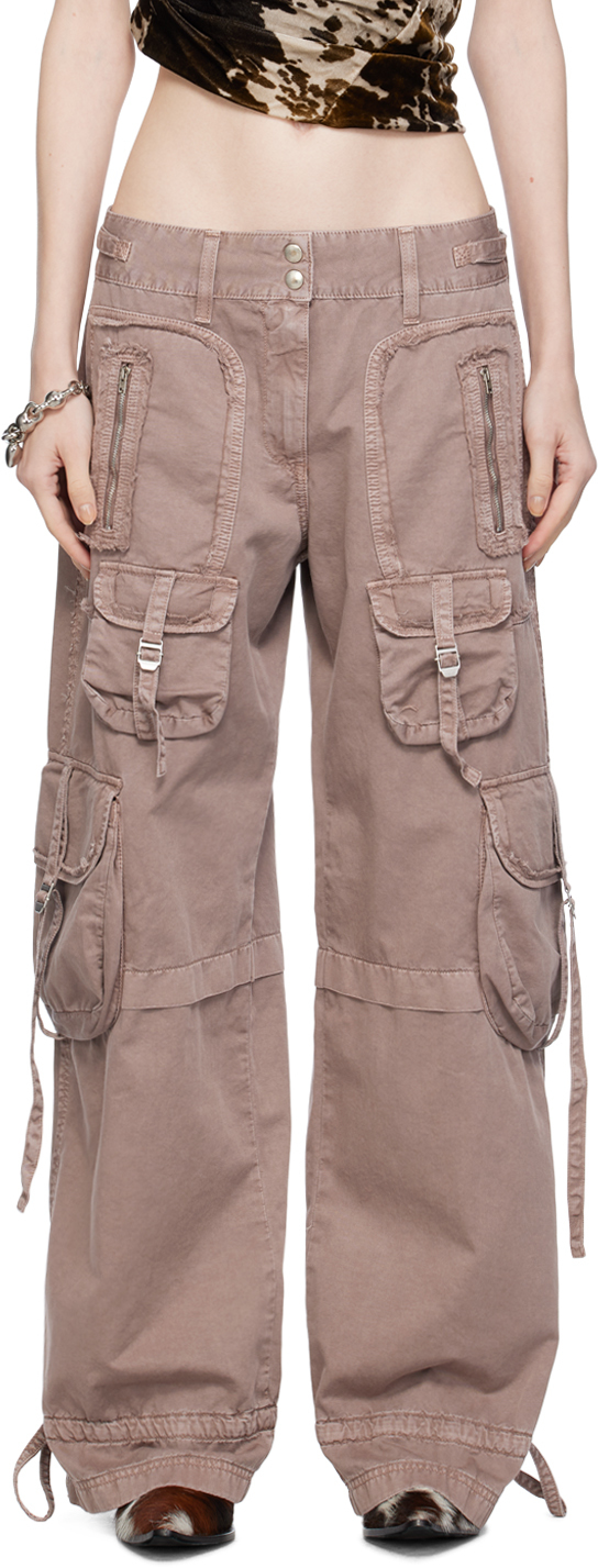 ACNE STUDIOS PINK RAW EDGE CARGO PANTS