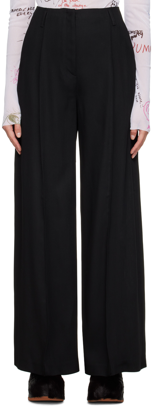 Diane Von Furstenberg Black Wool Tailored Trousers M Diane Von Furstenberg  | TLC