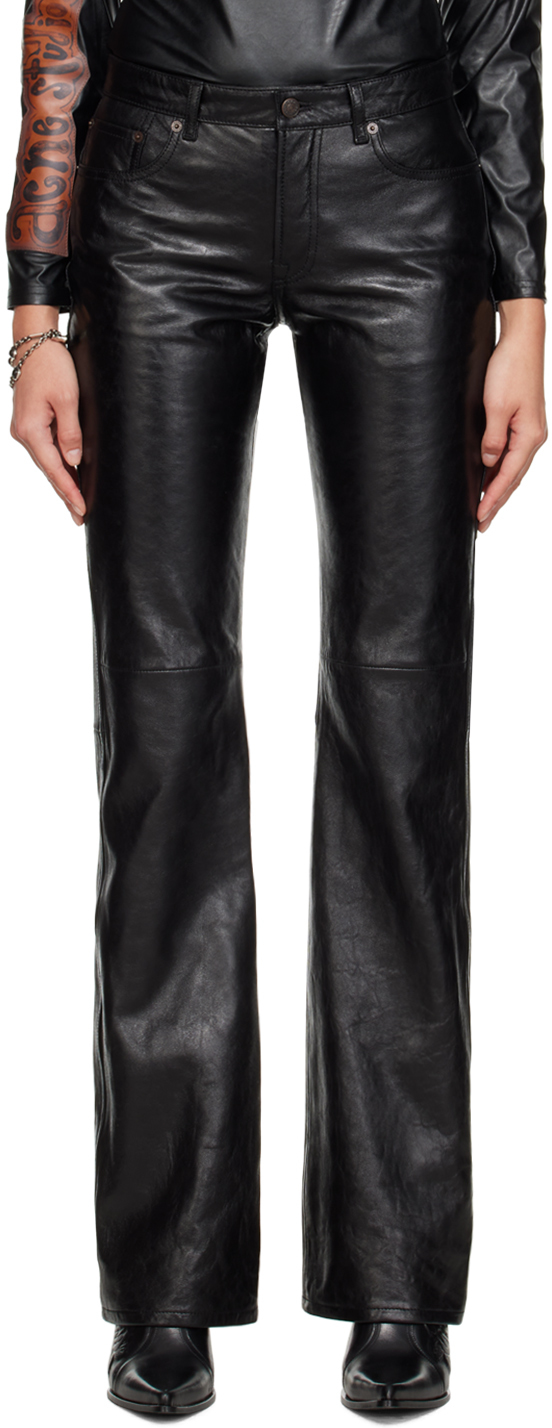 Shop Alexander Wang Leather Flared Pants