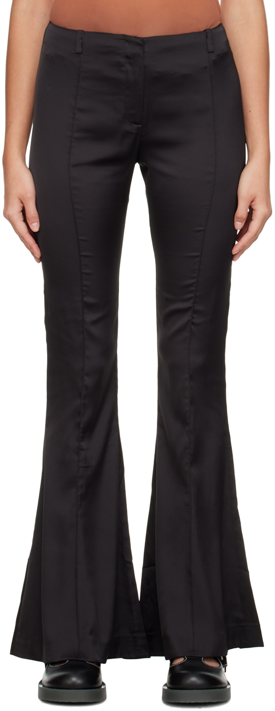 Acne Studios Low-rise Flared Trousers In Black