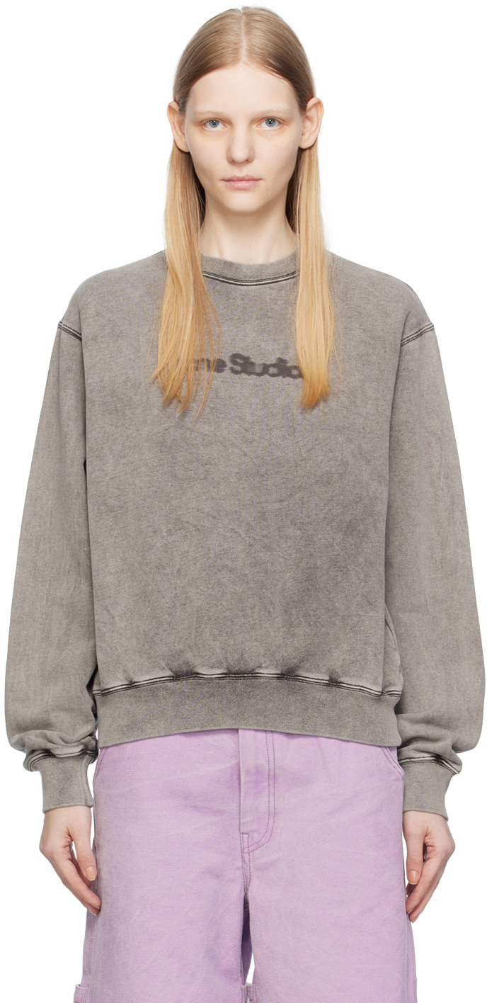 Shop Acne Studios Gray Blurred Sweatshirt In Djo Faded Grey