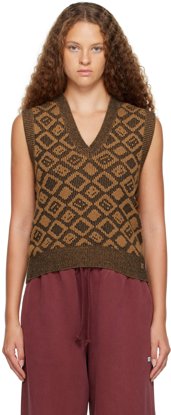 Acne Studios Knit Sweater Vest In Brown